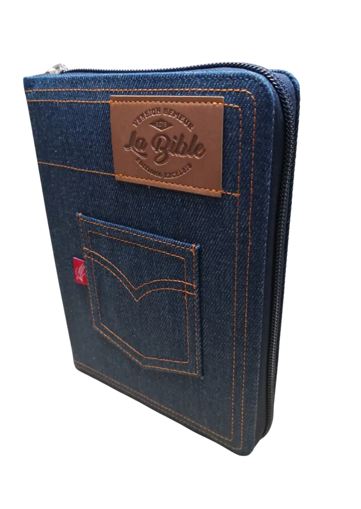 BIBLE SEMEUR 2015 SOUPLE JEANS AVEC ZIP TRANCHE BLANCHE