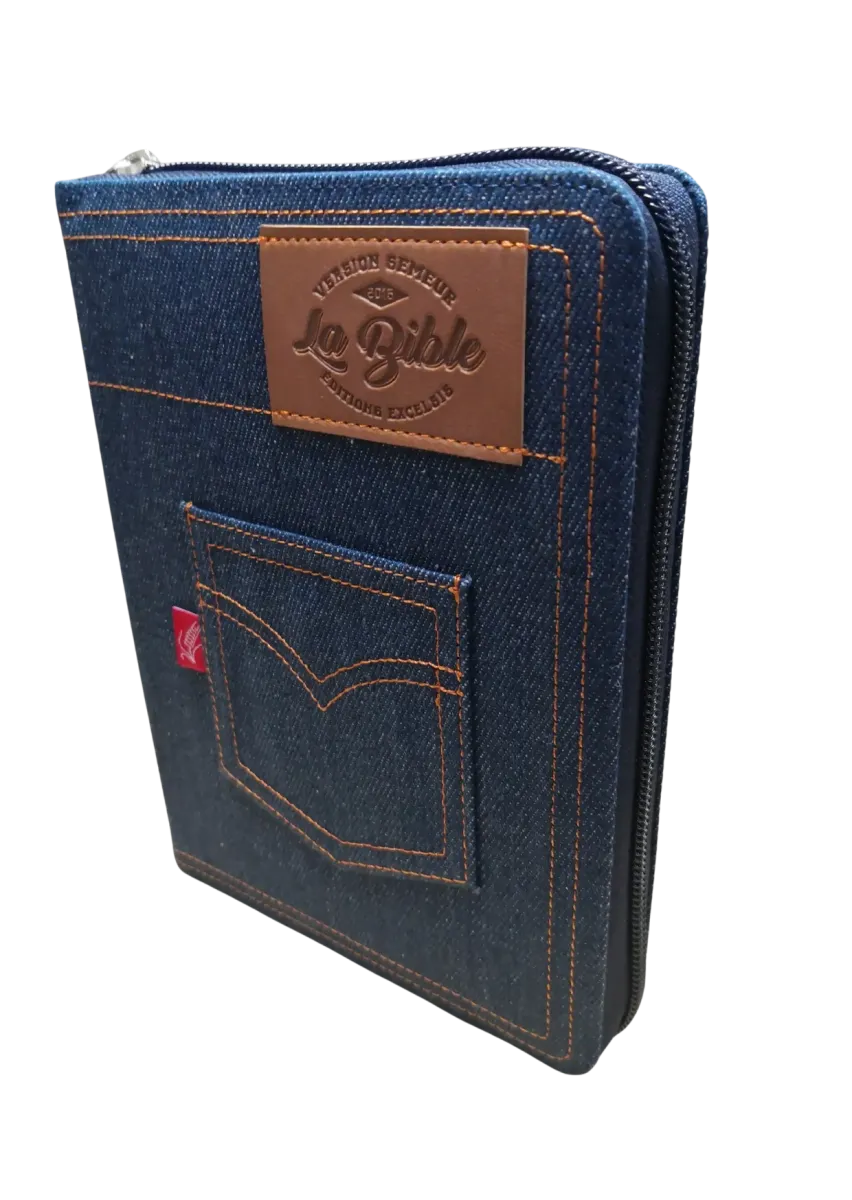 BIBLE SEMEUR 2015 SOUPLE JEANS AVEC ZIP TRANCHE BLANCHE