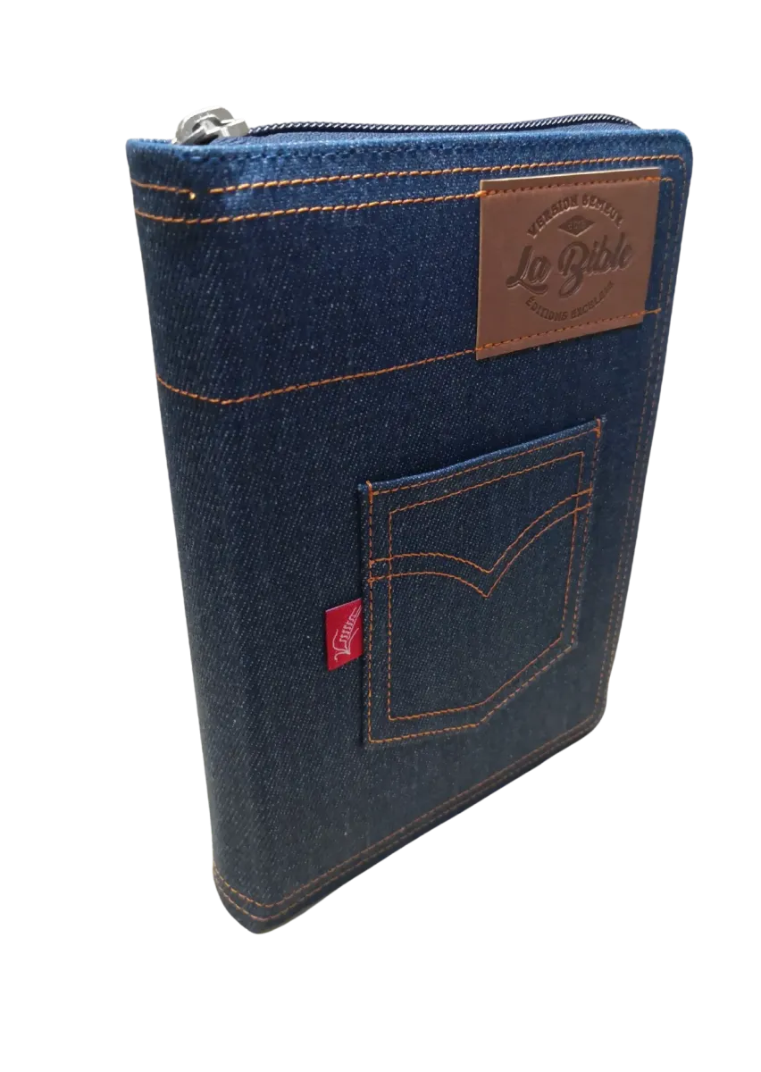BIBLE SEMEUR 2015 SOUPLE JEANS AVEC ZIP TRANCHE BLANCHE