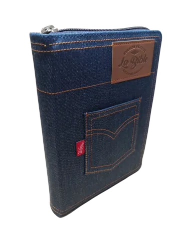 BIBLE SEMEUR 2015 SOUPLE JEANS AVEC ZIP TRANCHE BLANCHE
