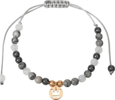 BRACELET PIERRE ET PENDENTIF DORE COURONNE