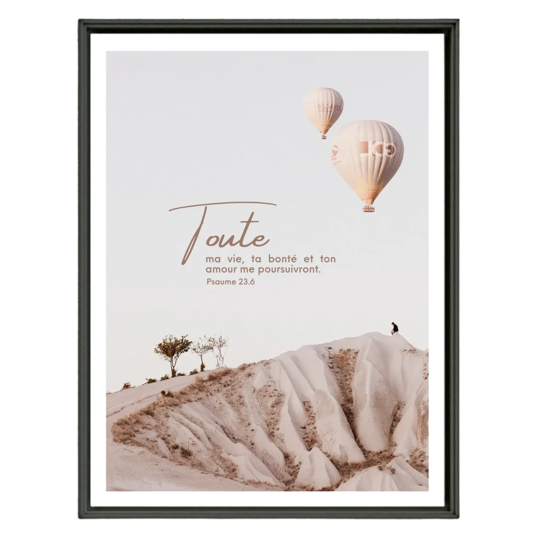 POSTER A4 - PSAUME 23 - MONTGOLFIERE - AVEC CADRE