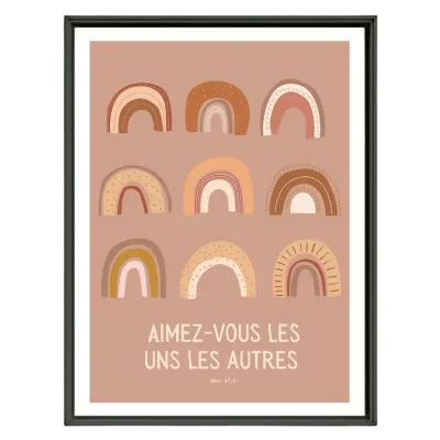 POSTER A4 - JEAN 13 - ARC EN CIEL - AVEC CADRE