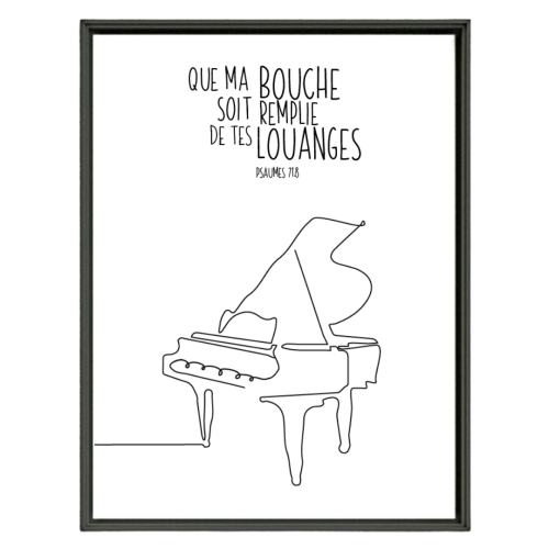 POSTER 30 X 40 - PSAUME 71 - PIANO - AVEC CADRE