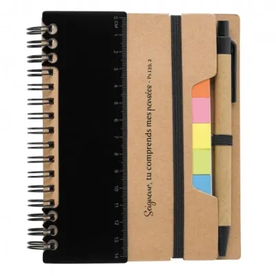 CARNET MULTIFONCTION NOIR EN PAPIER RECYCLE