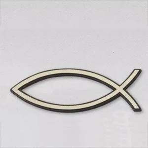 AUTOCOLLANT MINI ICHTUS DORE EN RELIEF