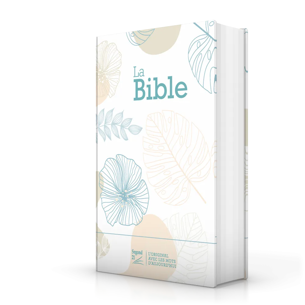 BIBLE SEGOND 21 COMPACTE "PREMIUM STYLE" RIGIDE TOILEE MATELASSEE  MOTIF FLEUILLE