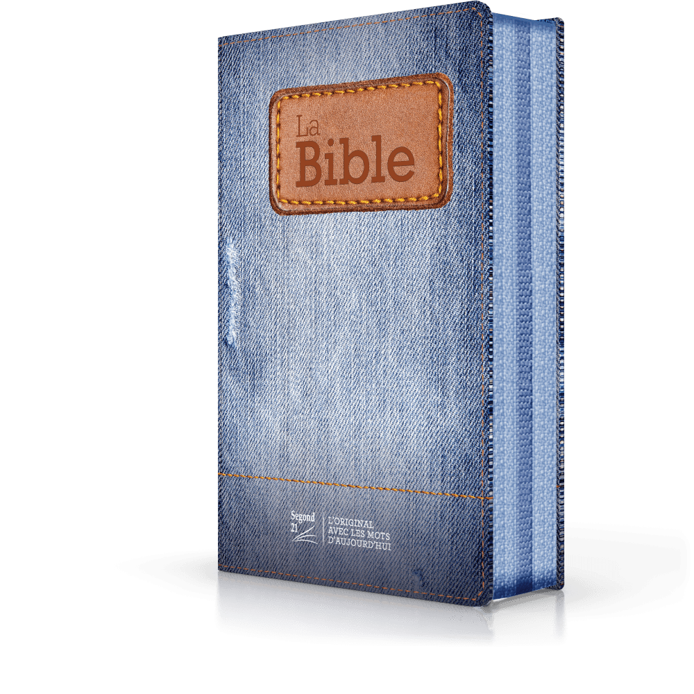 BIBLE SEGOND 21 COMPACTE "PREMIUM STYLE" SOUPLE TOILEE MOTIF JEAN - AVEC FERMETURE ECLAIR