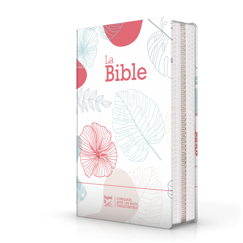 BIBLE SEGOND 21 COMPACTE "PREMIUM STYLE" SOUPLE MOTIF FLEURI FERMETURE ECLAIR