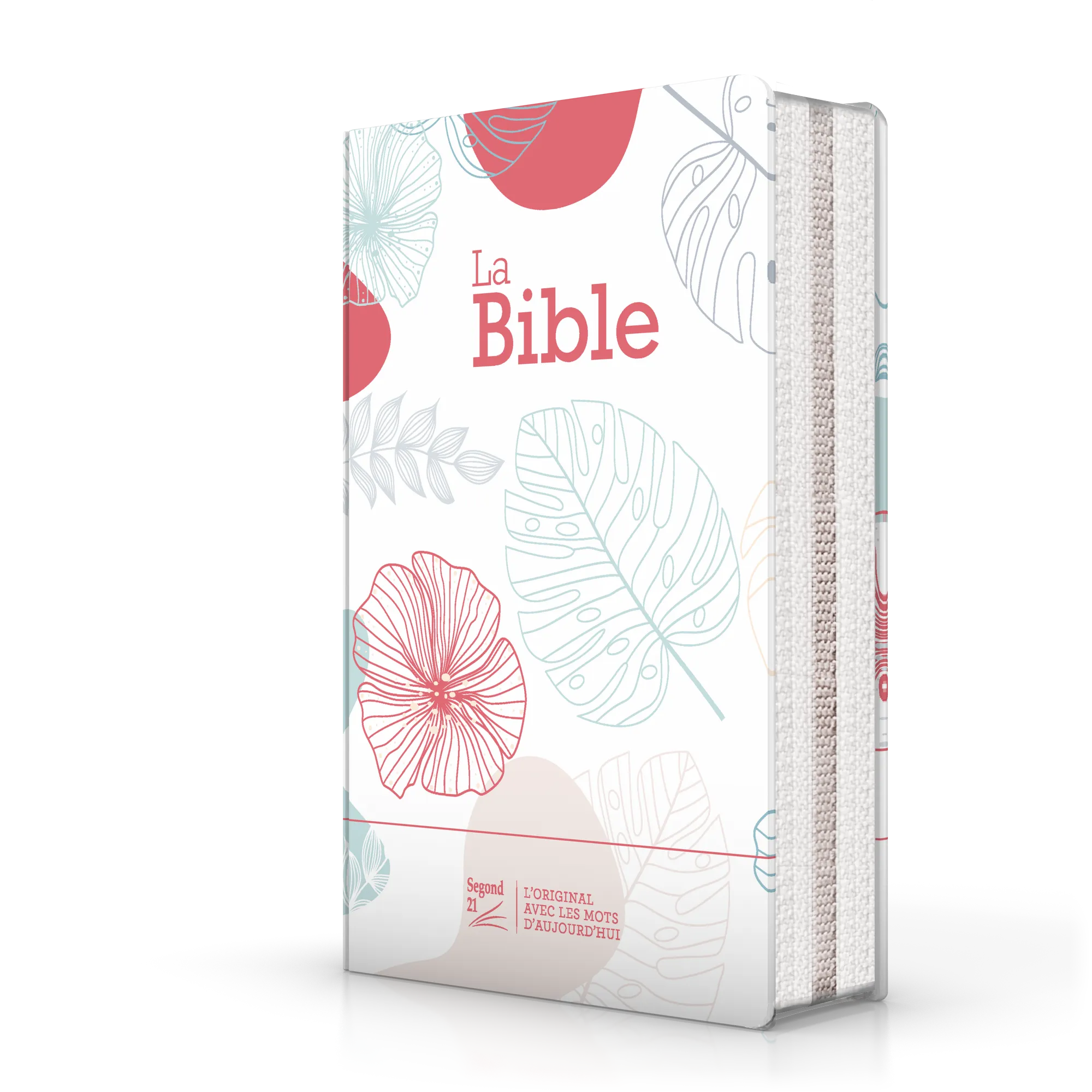 BIBLE SEGOND 21 COMPACTE "PREMIUM STYLE" SOUPLE MOTIF FLEURI FERMETURE ECLAIR