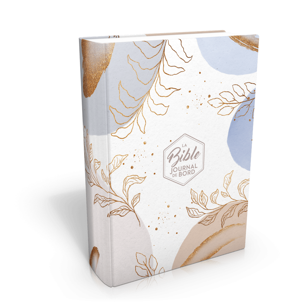 BIBLE SEGOND 21 JOURNAL DE BORD RIGIDE TOILE IMPRIMEE MOTIFS - BEIGE BLEU