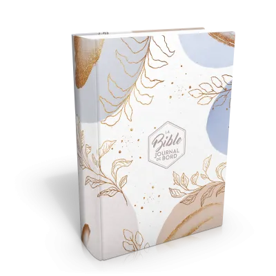 BIBLE SEGOND 21 JOURNAL DE BORD RIGIDE TOILE IMPRIMEE MOTIFS - BEIGE BLEU