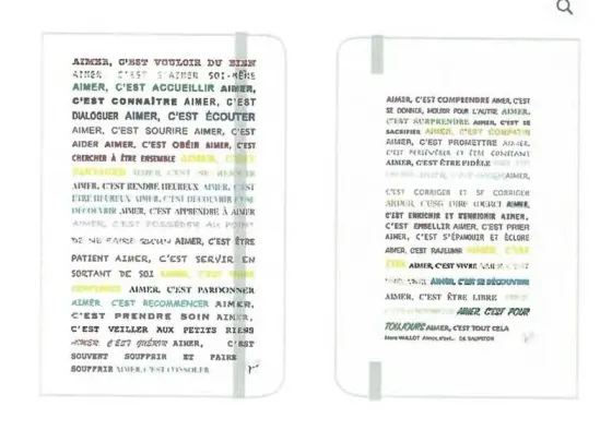 CARNET AIMER C'EST....MULTICOLORE