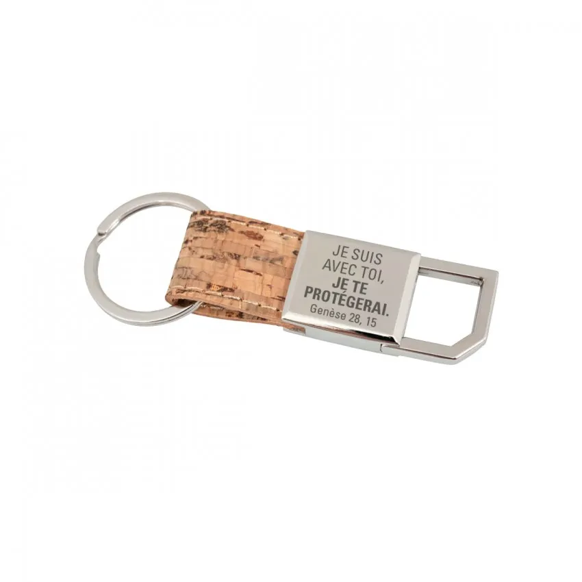 PORTE-CLES "COMPAGNON" EN METAL ET LIEGE