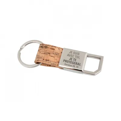 PORTE-CLES "COMPAGNON" EN METAL ET LIEGE