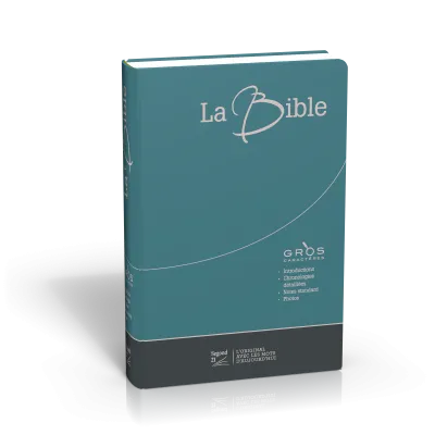 BIBLE SEGOND 21 GROS CARACTERES DUO BLEU/GRIS SEMI-RIGIDE TOILE