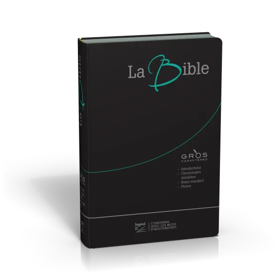 BIBLE SEGOND 21 GROS CARACTERES SOUPLE FIBROCUIR NOIR
