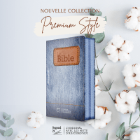 BIBLE SEGOND 21 COMPACTE "PREMIUM STYLE" SOUPLE TOILEE MOTIF JEAN - AVEC FERMETURE ECLAIR