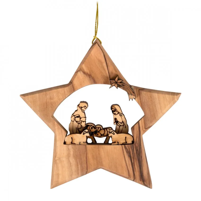 DECORATION A SUSPENDRE CRECHE DANS ETOILE