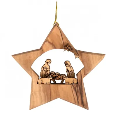 DECORATION A SUSPENDRE CRECHE DANS ETOILE
