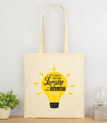TOTE BAG COTON ECRU PS 27.1 - LUMIERE