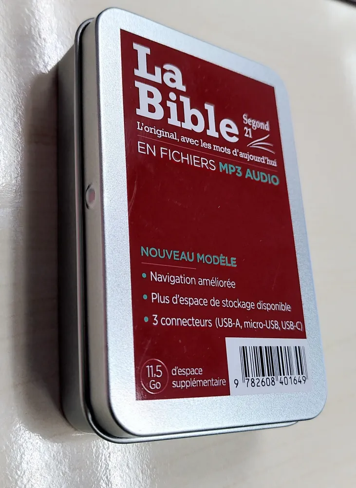 BIBLE SEGOND 21 AUDIO - CLE USB A, C ET MICRO - NOUVEAU MODELE