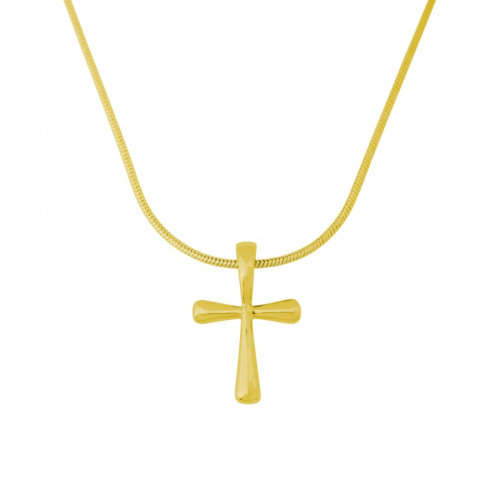 COLLIER AVEC PENDENTIF CROIX PLAQUE OR