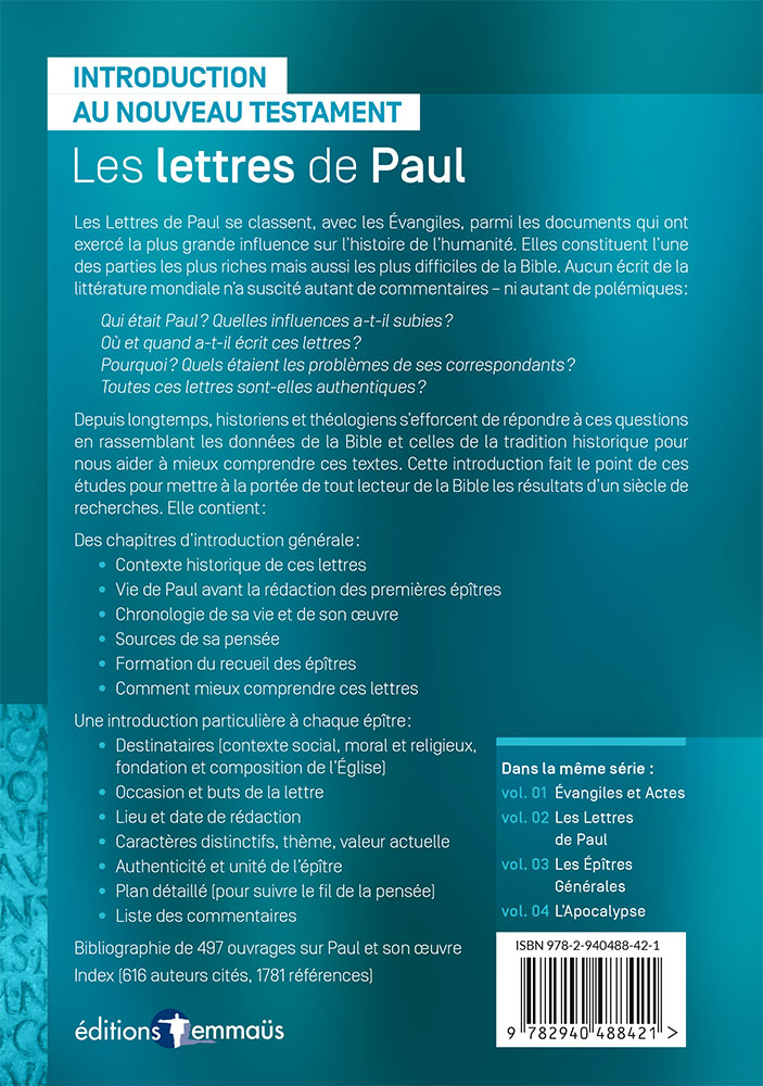 LETTRES DE PAUL (LES) - INTRODUCTION AU NOUVEAU TESTAMENT VOL. 2