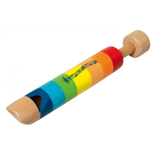 FLUTE A PISTON EN BOIS ARC EN CIEL NOTES DE MUSIQUE ET ICHTUS