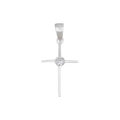 PENDENTIF CROIX FILIGRANE ARGENT ET CRISTAL ZIRCONIUM