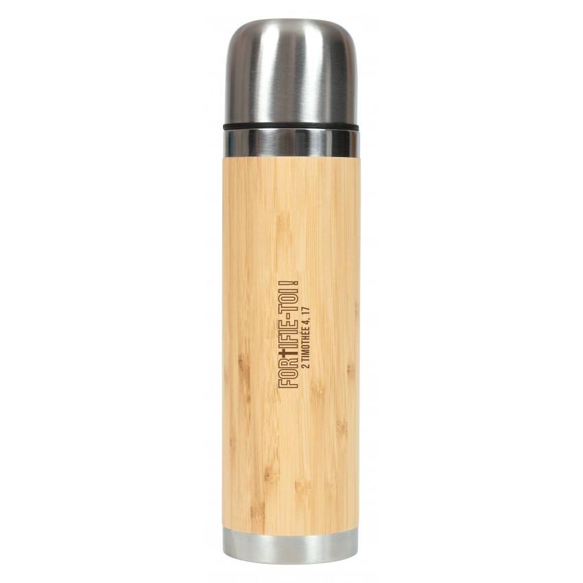 BOUTEILLE THERMOS GRAVEE EN BAMBOU