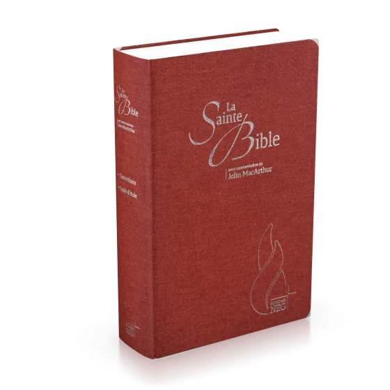 BIBLE NEG MACARTHUR SOUPLE TOILE COULEUR CARMIN