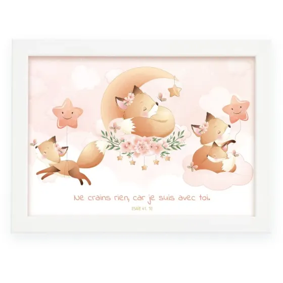 CADRE POSTER ENFANT RENARD