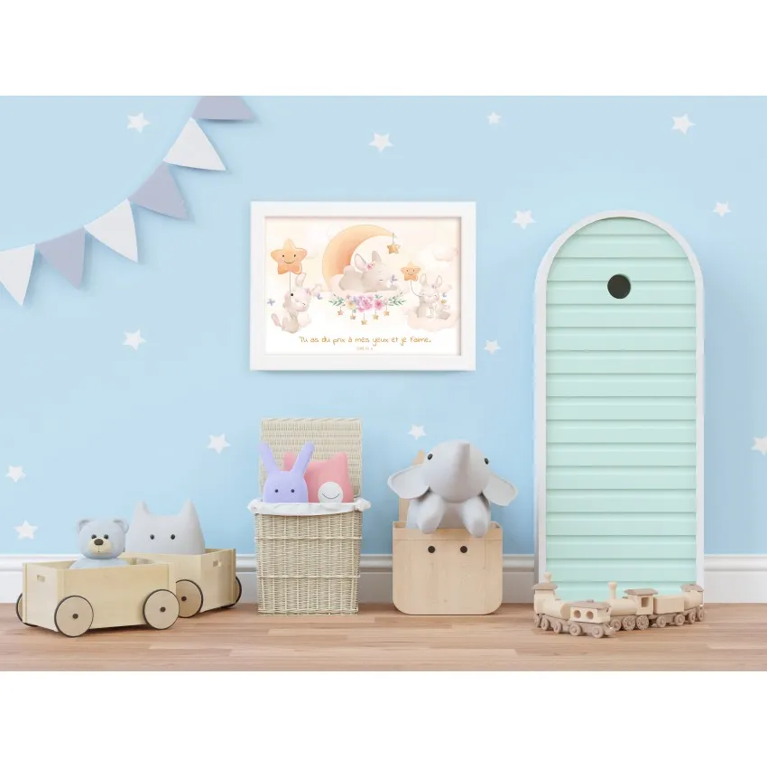 CADRE POSTER ENFANT LAPIN