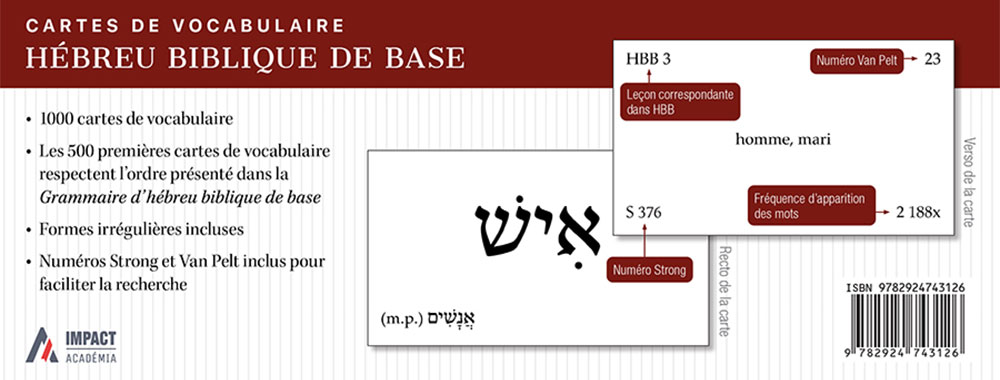 HEBREU BIBLIQUE DE BASE - CARTES DE VOCABULAIRE