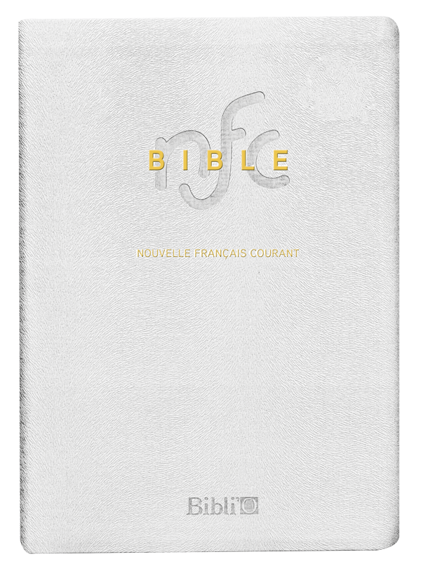 BIBLE NOUVELLE FR. COURANT SOUPLE BLANCHE CUIR TRANCHE OR AVEC DEUTEROCANONIQUES - MARIAGE