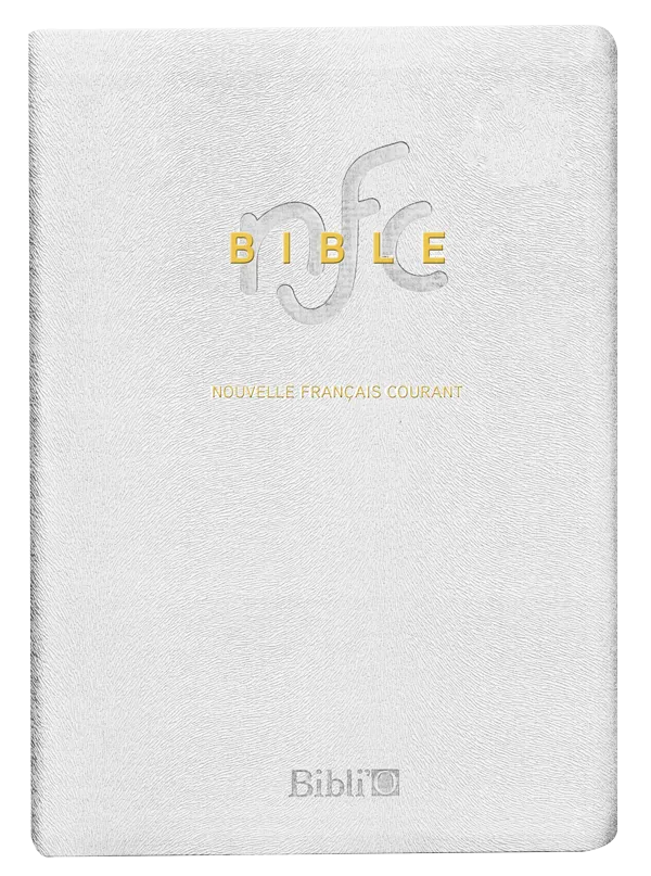 BIBLE NOUVELLE FR. COURANT SOUPLE BLANCHE CUIR TRANCHE OR AVEC DEUTEROCANONIQUES - MARIAGE