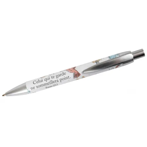 STYLO A BILLE MOT D'ORDRE 2023 - MOTIF AVEC FLEURS ET OISEAU