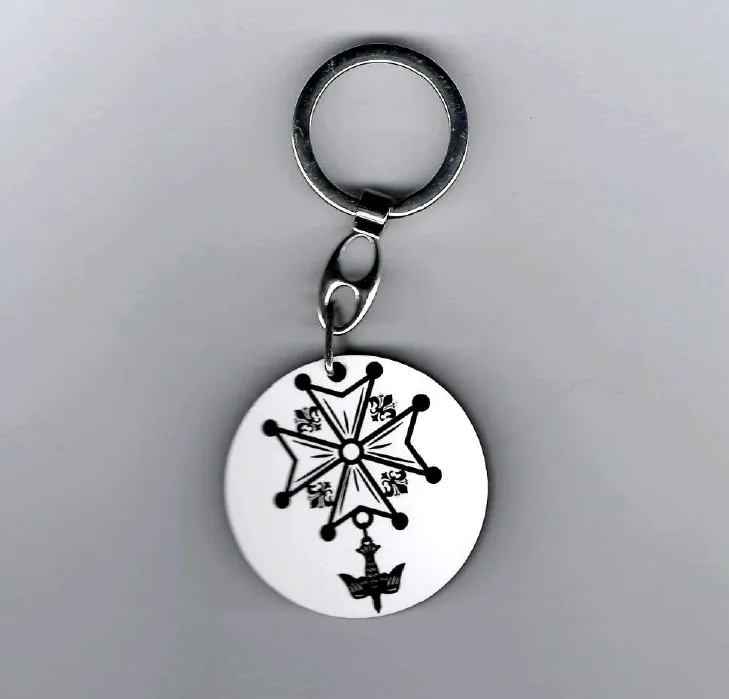PORTE-CLES CROIX HUGUENOTE BOIS COMPRESSE