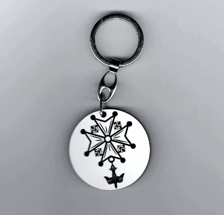 PORTE-CLES CROIX HUGUENOTE BOIS COMPRESSE