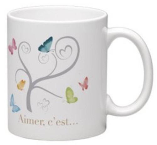 MUG PAPILLONS PRINTEMPS ARBRE AIMER C'EST... POUR TOUJOURS