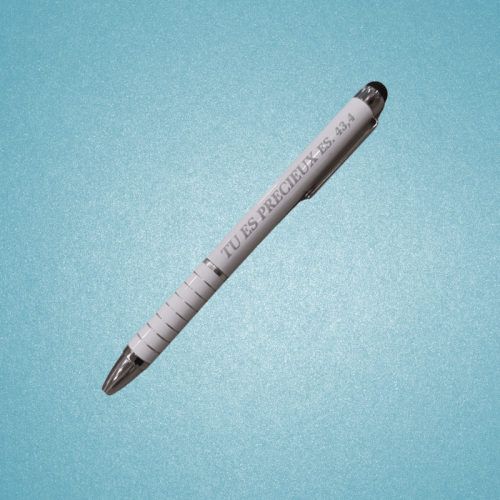 STYLO METAL BLANC AVEC EMBOUT TACTILE ESAIE 43:4